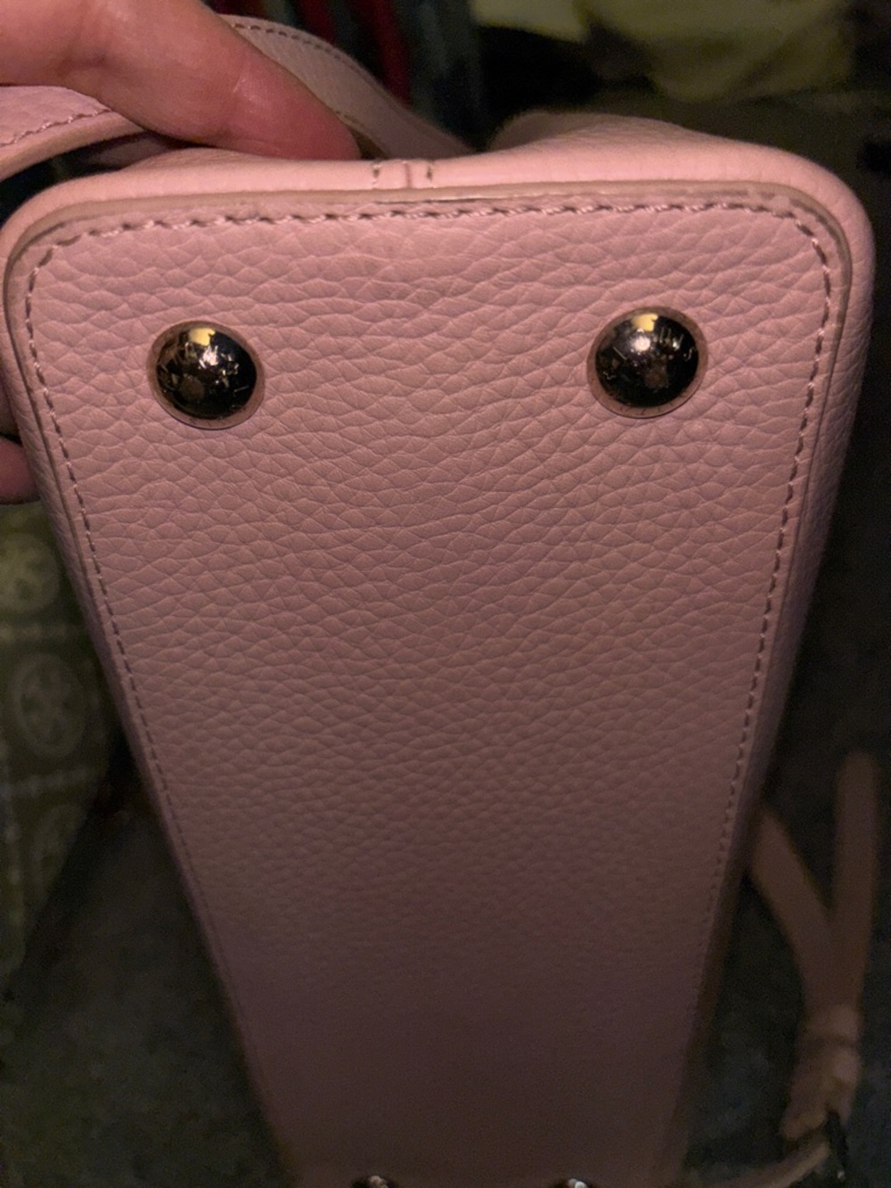 Louis Vuitton Pink Pebbled Leather Top-Handle Satchel with Stud Accents - Picture 7 of 13